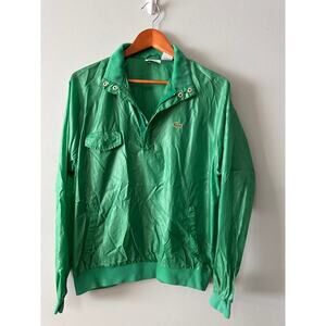 Vintage Adult Size M  Izod Lacoste Green 3/4  Zip Windbreaker
